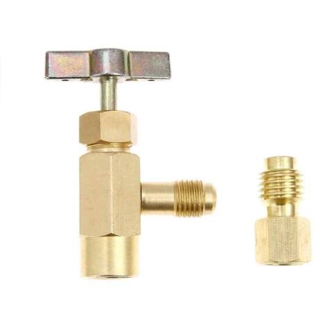Tank valve refrigerant dispenser with adapter