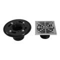 ABS Adjustable Shower Floor Drain with Square Brass Grate - Image 5