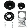 ABS Adjustable Shower Floor Drain with Square Brass Grate - Image 4