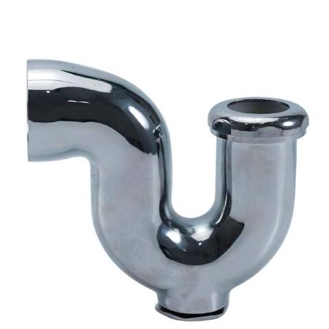 Rough Brass Regular Drain Trap With Cleanout Waste Fitting