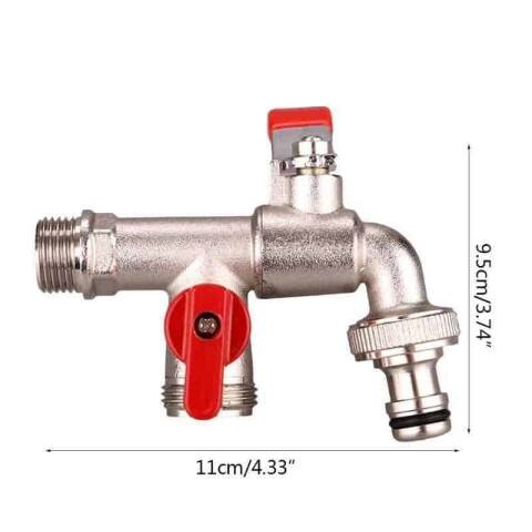 Three Way Brass Bib Cock Tap