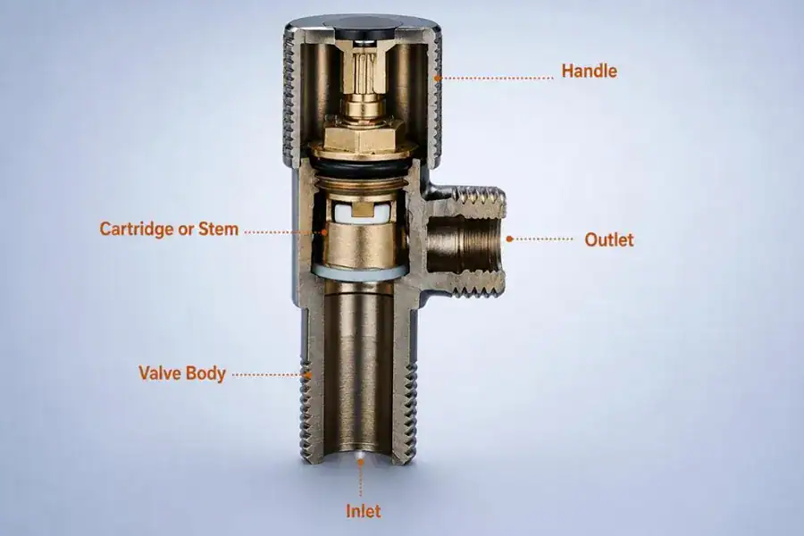 Angle Valve Internal Cross-Section